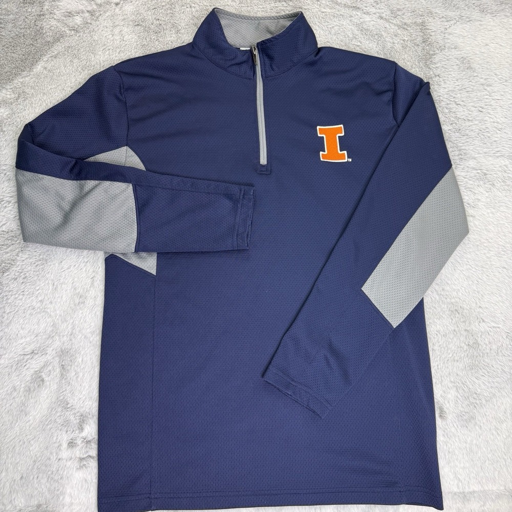 Illinois Fighting Illini Sweater Mens Medium Blue Gray NCAA College Football